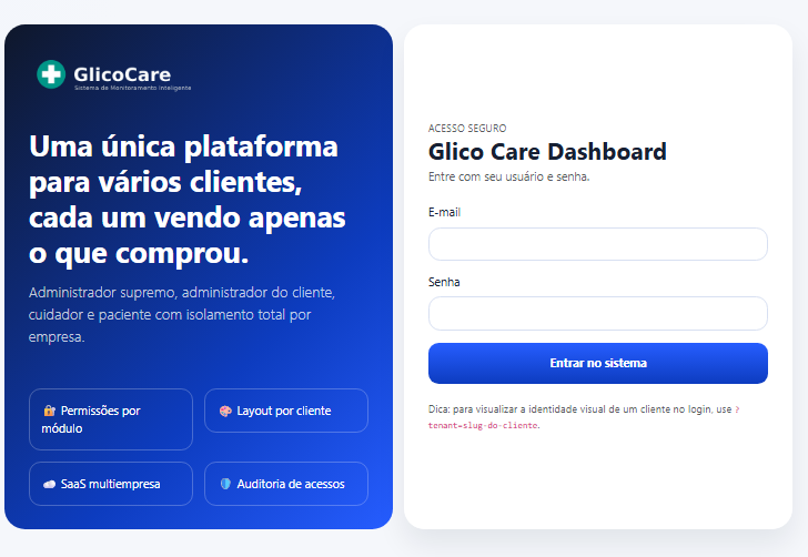 Entrar - Glico Care Dashboard